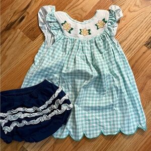 Smocked bloomer set 4t